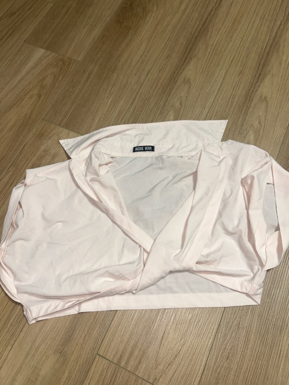 Women's Light Pink Wrap Crop Top